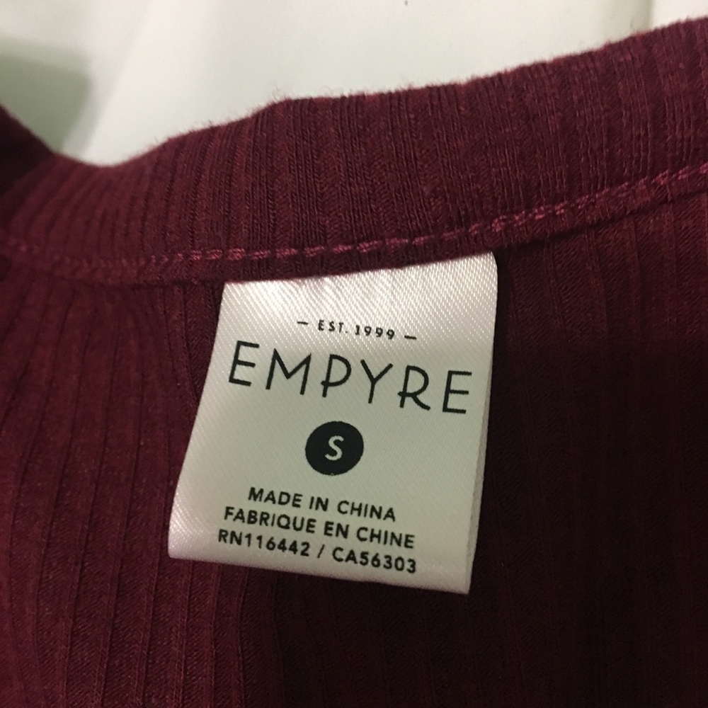 Burgundy crisscrossed shirt